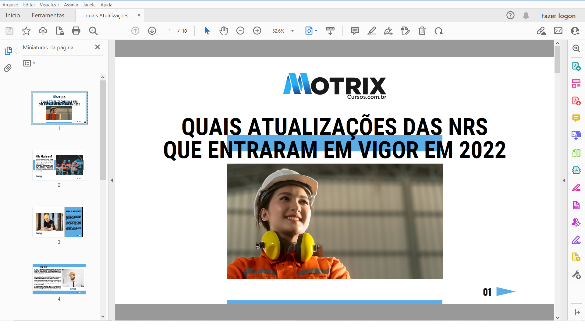 E Book Quais Atualiza Es As Nrs Tiveram Em Motrix Cursos